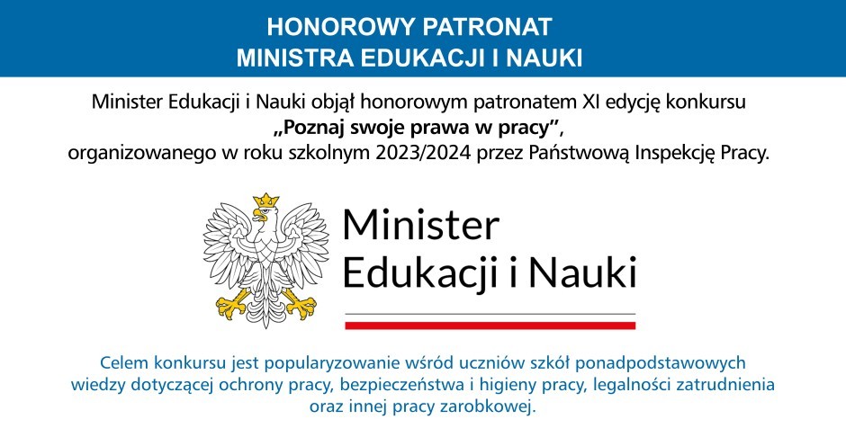 XI edycja Konkursu u201ePoznaj swoje prawa w pracyu201d
