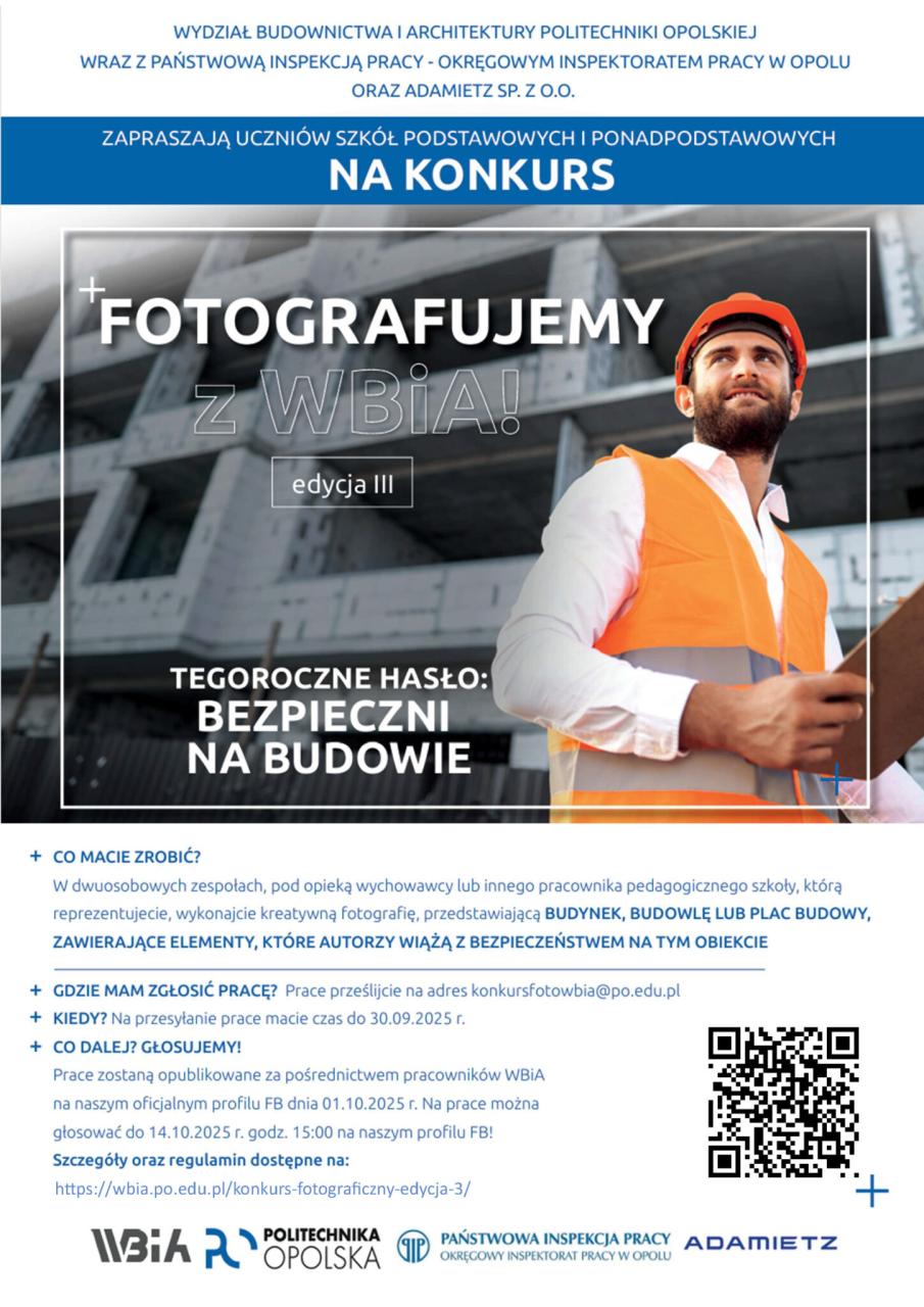 Konkurs fotograficzny z Wydziałem Budownictwa i Architektury Politechniki Opolskiej